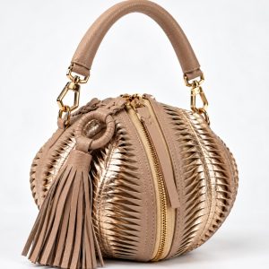 Bolso redondeado de cuero