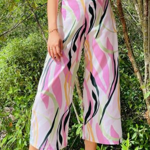 Pantalón estampado de rayas palazzo