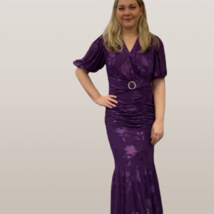 Vestido maxi con mangas farol