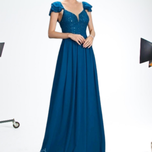 Maxi dress elegante con detalles en lentejuelas