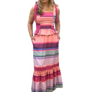 Conjunto de Top y falda de rayas