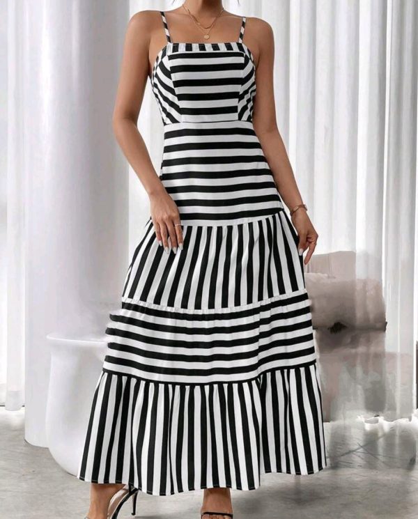 Midi dress estampado de rayas
