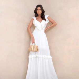 Maxi dress con espalda cruzada de tiras