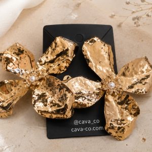 Aretes XL en forma del flor dorados