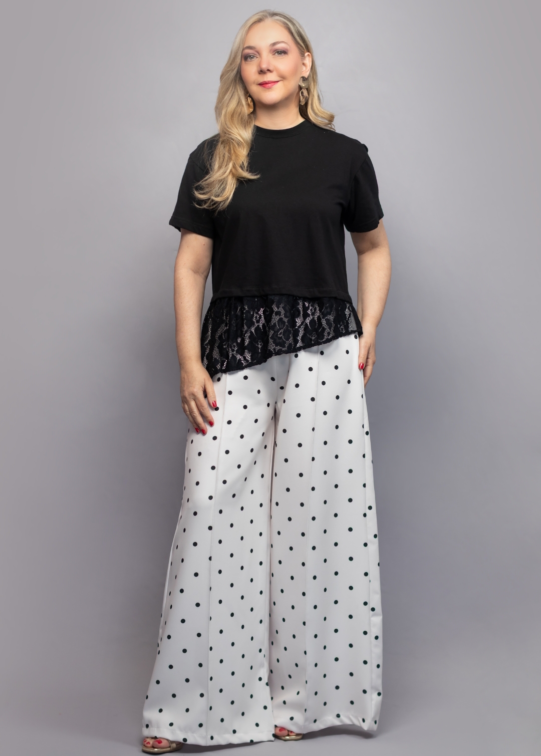 t-shirt con detalle de encaje en basta - Capsula CAVA