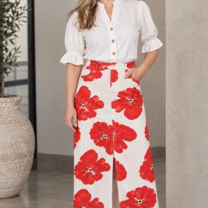 Falda jeans midi con abertura delantera